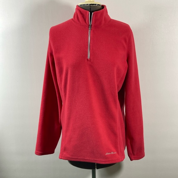 Eddie Bauer Pullover Women Size Large Pinkish Rose(not red)Quarter Zip Soft Cozy - Picture 1 of 10